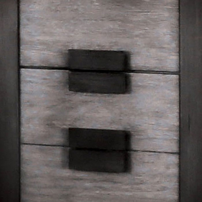 Transitional Wooden Nightstand with 3 Drawers Storage, Gray and Black