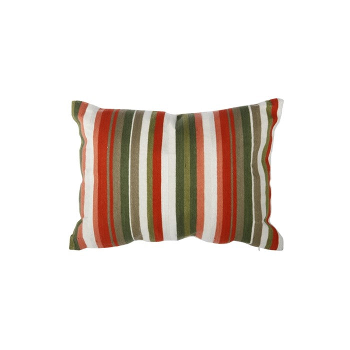 20 X 14 Inch Cotton Pillow with Stripped Embroidery, Set of 2, Multicolor