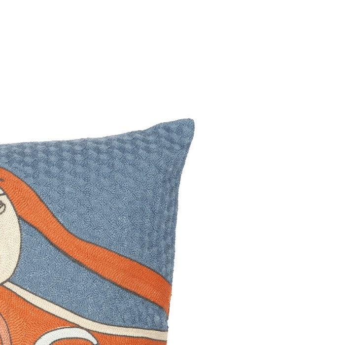 18 X 18 Inch Abstract Woman Art Embroidered Polyester Pillow,Set of 2,Multicolor