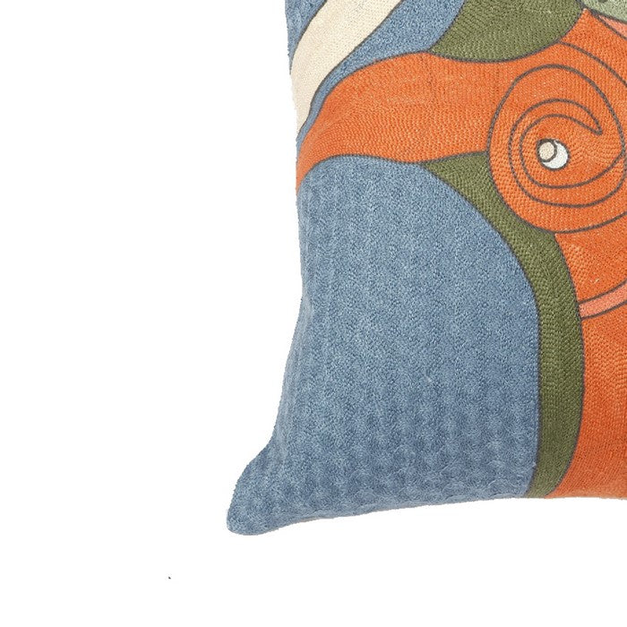 18 X 18 Inch Abstract Woman Art Embroidered Polyester Pillow,Set of 2,Multicolor