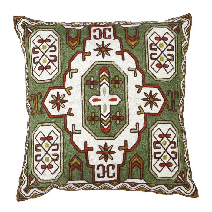 18 X 18 Inch Pillow with Ethnic Pattern Embroidery, Set of 2, Multicolor