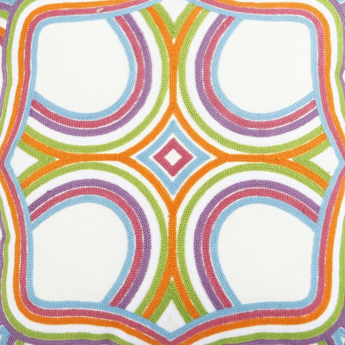 18 X 18 Inch Polyester Pillow with Celtic Knot Embroidery, Set of 2, Multicolor