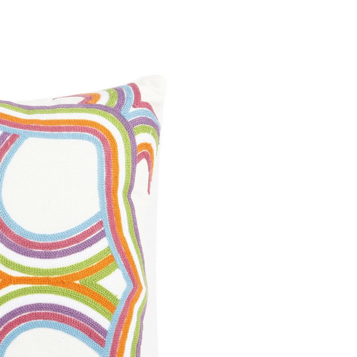 18 X 18 Inch Polyester Pillow with Celtic Knot Embroidery, Set of 2, Multicolor