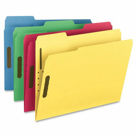 Smead Fastener File Folder, 2 Fasteners, Reinforced 1/3-Cut Tab, Letter Size, Assorted Colors, 50 per Box (11975)