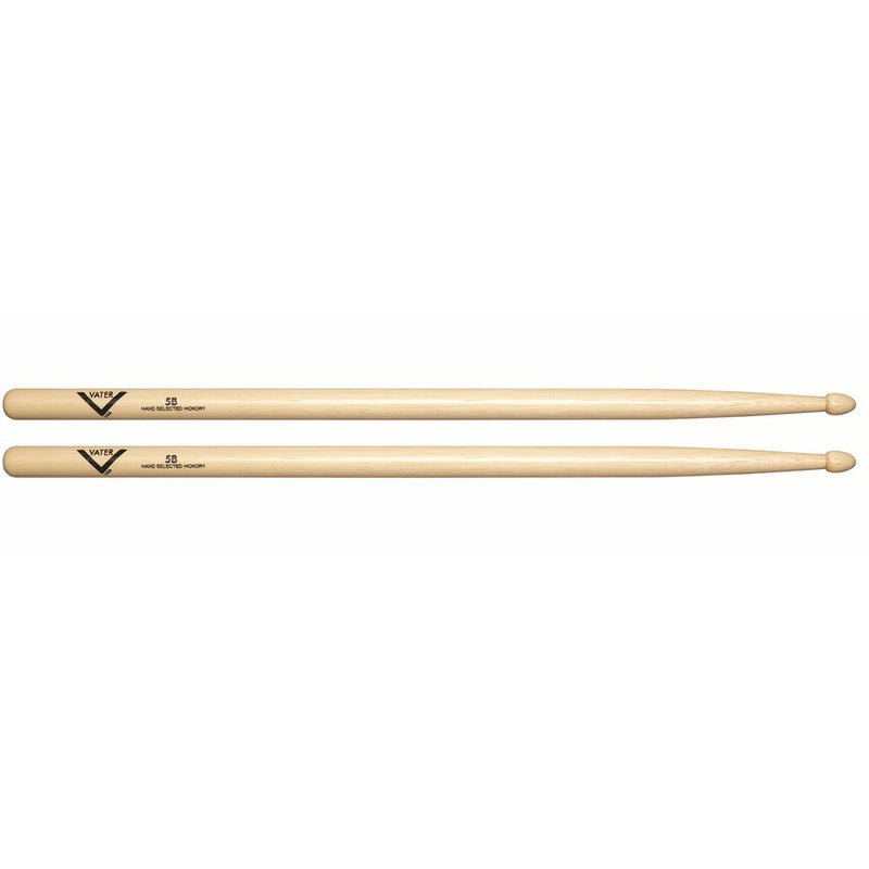 Vater VH5BW 5B Wood Tip Hickory Drum Sticks, Pair