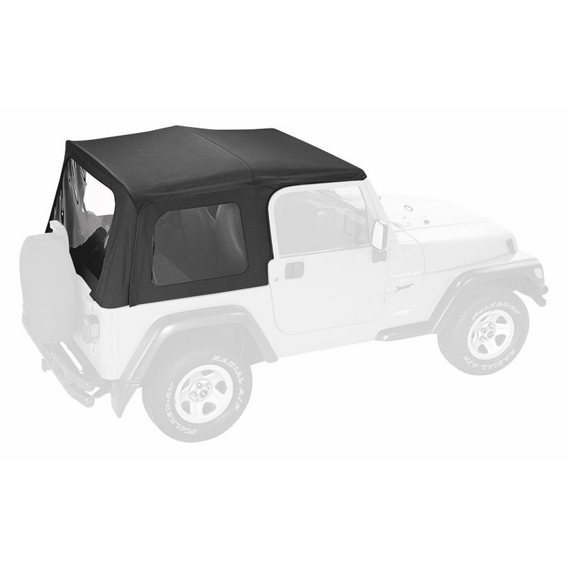 Pavement Ends by Bestop 51137-15 Black Denim Replay Replacement Soft Top Clear Windows; No door skins included for 1988-1994 Geo Tracker/Suzuki Sidekick