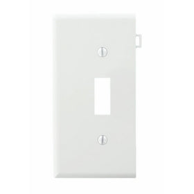 Leviton PSE1-W Sectional Thermoplastic Nylon Device Mount End Panel 1-Gang Toggle Device Switch Wallplate, White