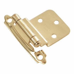 Hickory Hardware P143-3 3/8-Inch Offset Surface Self-Closing Hinge, Polished Brass