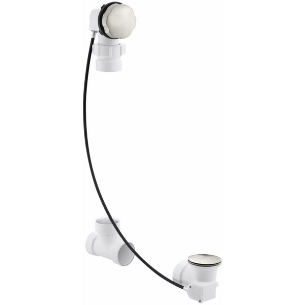 KOHLER K-7214-BN Clearflo Cable Bath Drain, Less Pvc Tubing, Vibrant Brushed Nickel