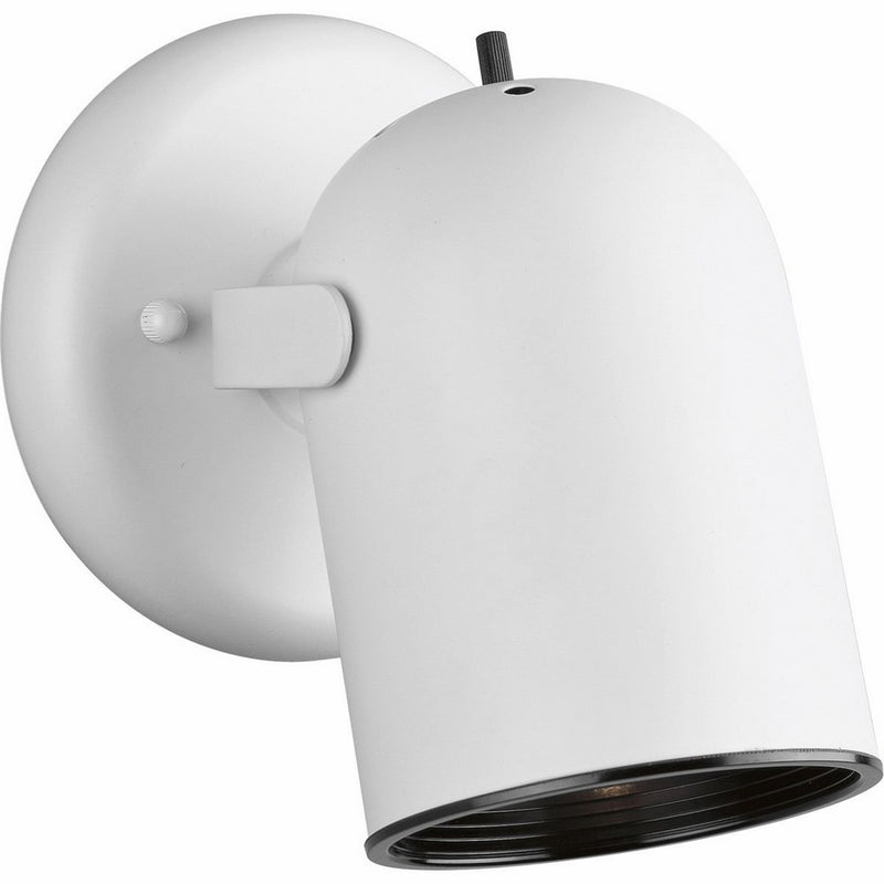 Progress Lighting P6155-30 1-Light Round Back Directional Metal Cylinder Style Light with On/Off Switch, White