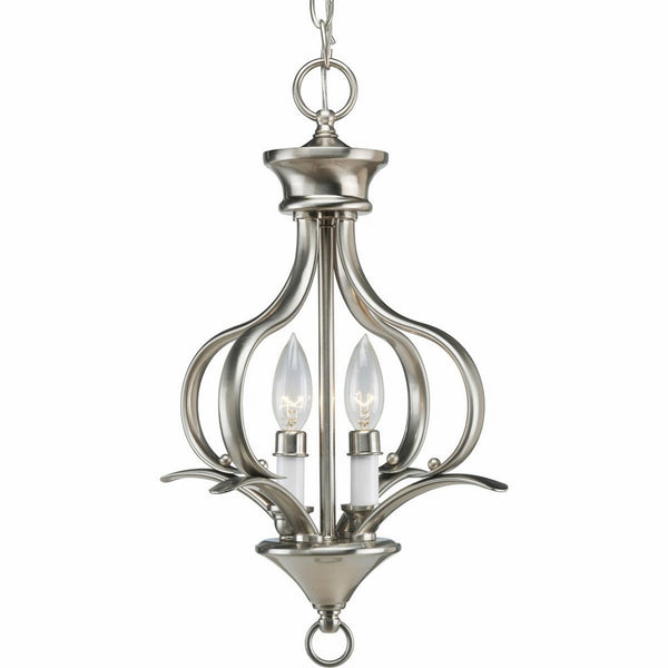 Progress Lighting P3806-09 2-Light Foyer Fixture, Brushed Nickel