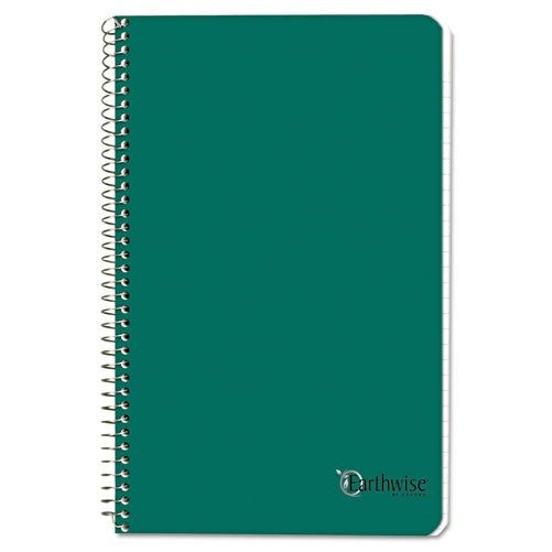 Ampad Single Wire Notebook, Recycled, Size 8x5, 1 Subject ,Green Cover, Narrow Ruled, Not 3 Hole Punched, 80 Sheets per Notebook (25-400R)