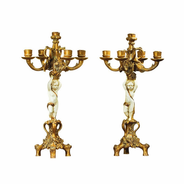 Design Toscano The Cherub's Harvest Candelabra (Set of 2)