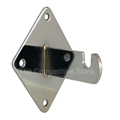 Wall Brackets for Gridwall or Grid Panels - Chrome Color - Set of 4 Pieces