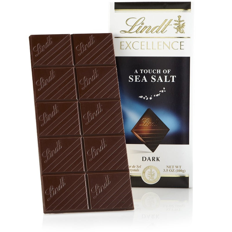 Lindt Excellence Bar, A Touch of Sea Salt Dark Chcolate, 3.5 Ounce (Pack of 12)