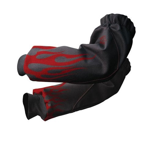 BLACK STALLION BSX Reinforced FR Sleeves - Black w/Red Flames