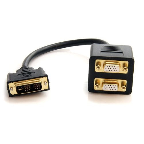 StarTech.com DVISPL1VV 1 Feet DVI-I Analog to 2x VGA Video Splitter Cable - M/F