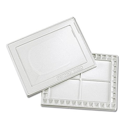 Creative Mark Watercolor Painting Palette with Cover 40 Paint Small Wells & 4 Large Mixing Area 12x16 Inch - White