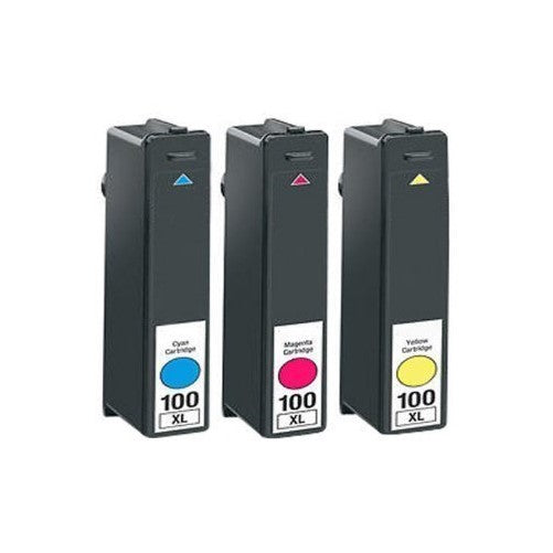 Compatible Ink Cartridge Replacement for Lexmark 100XL Ink S305 S605 S405 Pro901 Pro905 (1 Cyan 1 Magenta 1 Yellow) 3 color Pack