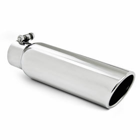 MBRP T5148 3.5" O.D. 2.5" Inlet 12" Length T304 Stainless Steel Angled Cut Rolled End Clampless Exhaust Tip