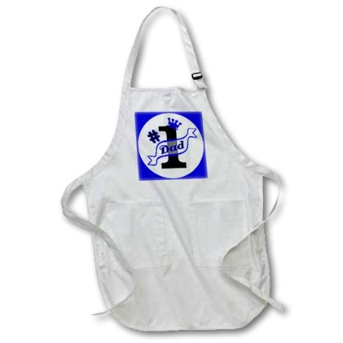 Janna Salak Designs Number One Dad Blue Full Length Apron with Pockets, 22 by 30-Inch