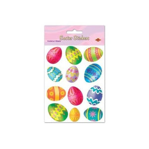 Beistle 44001 4-Pack Easter Egg Stickers Sheet, 4-3/4 by 7-1/2-Inch Sheet