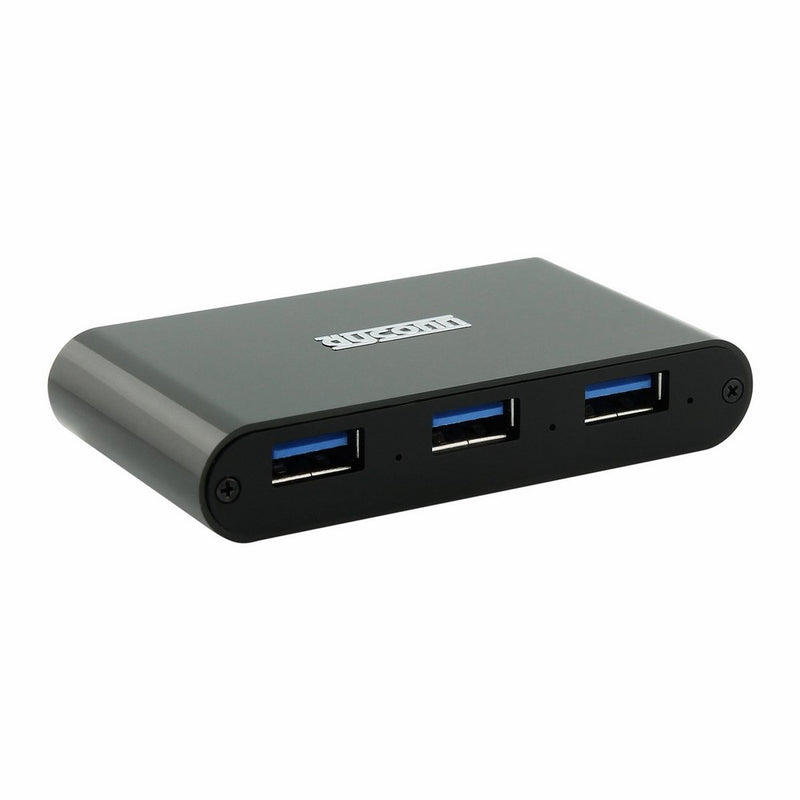 Dyconn PowerHub Super Speed 4-Port USB 3.0 Hub with Power Adapter, Alumunim Alloy