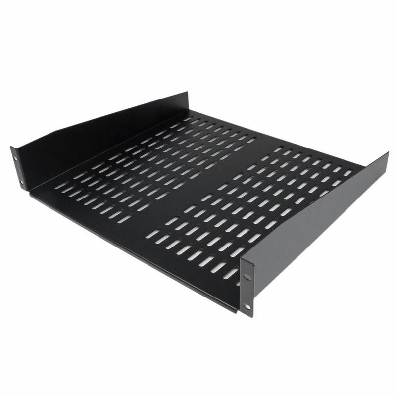 StarTech 2U Universal Vented Rack Mount Cantilever Shelf for 19-Inch Server Racks - 16-Inch, Black (CABSHELFV)