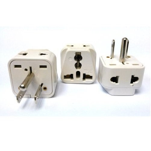 CKITZE BA-5-3P Grounded Universal 2-in-1 Type B USA Plug Adapter - 3 Pack