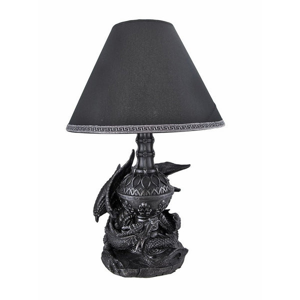 Resin Table Lamps Draco Awakens Lying Dragon Lamp 12.5 X 20 X 12.5 Inches Black