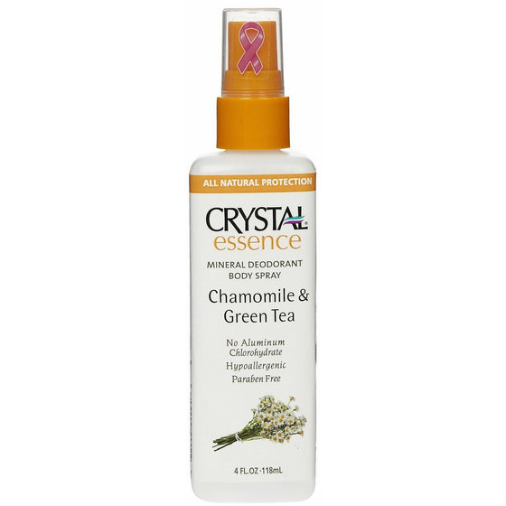 Crystal Essence Deodorant Spray, Chamomile & Green Tea, 4 oz