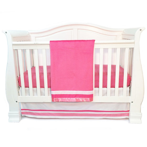 One Grace Place Simplicity Infant Crib Bedding Set, Hot Pink/Pink/White