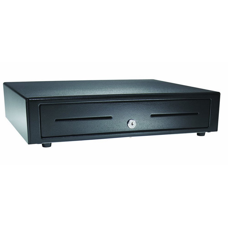 APG VB320-BL1915 Vasario Series Standard-Duty Painted-Front Cash Drawer with MultiPRO 320 Interface, 24V, 18.8" x 4.3" x 15.2", Black