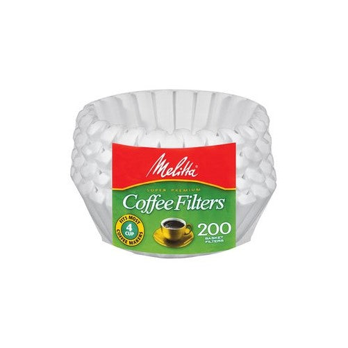 Melitta 62914 Paper White 4-6 Cup Jr. Basket Coffee Filters- 600 Count