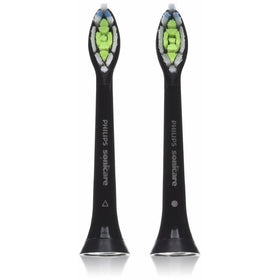 Philips Sonicare DiamondClean replacement toothbrush heads, HX6062/94, Black 2 count