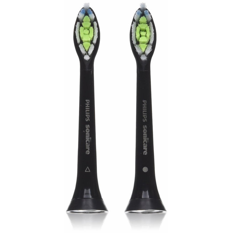 Philips Sonicare DiamondClean replacement toothbrush heads, HX6062/94, Black 2 count
