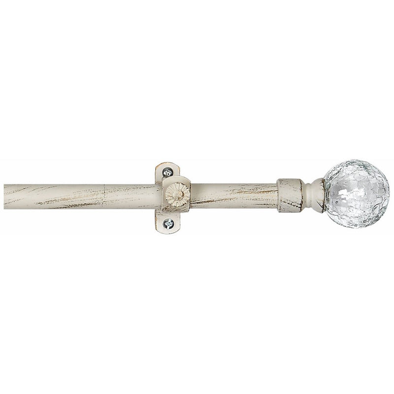 Achim Home Furnishings Metallo Ilana Curtain Rod and Finial, 28-Inch Extends to 48-Inch