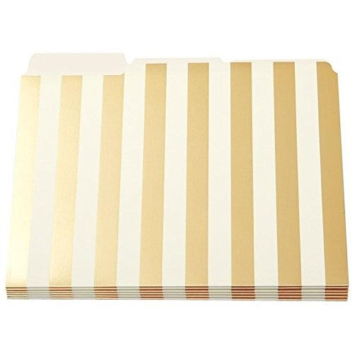 Kate Spade Gold Stripe File Folders pack of 6