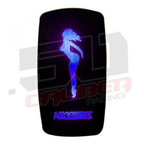 50 Caliber Racing Led Rocker Switch On/Off Blue Necessities 3 pin 12v 24v 20a