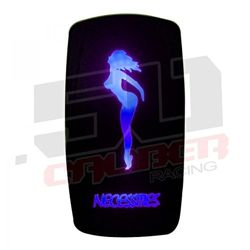 50 Caliber Racing Led Rocker Switch On/Off Blue Necessities 3 pin 12v 24v 20a
