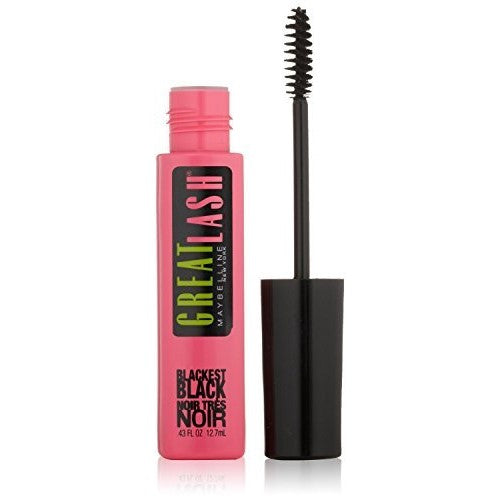 Maybelline Great Lash Mascara, Blackest Black 100, .43 Fluid Ounces (Pack of 5)