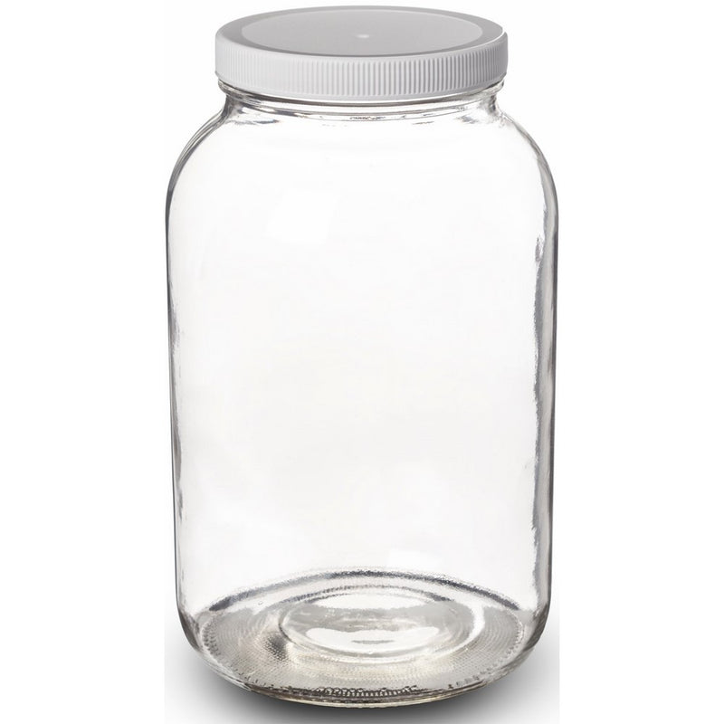 Paksh Novelty 1-Gallon Glass Jar Wide Mouth with Airtight Plastic Lid - USDA Approved BPA-Free Dishwasher Safe Mason Jar for Fermenting, Kombucha, Kefir, Storing and Canning Uses, Clear
