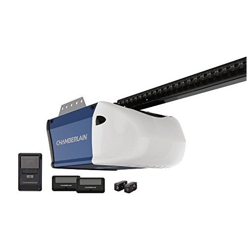 Chamberlain PD512 Garage Door Opener, ½ HP, Durable Chain Drive Operation, Includes 2-1 Button Remotes, Wall Control Panel