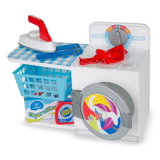 Melissa & Doug Wash, Dry and Iron Play Set - Pretend Play Laundry Cleaning Set