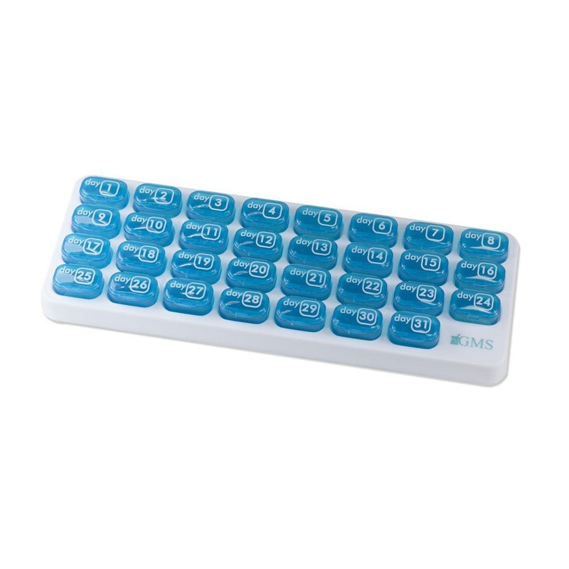 GMS 31 Day Pill Organizer with Daily Portable Pop-out Pods for Travel