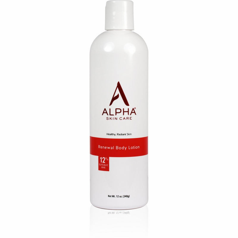 Alpha Skin Care - Renewal Body Lotion, 12% Glycolic AHA, Supports Healthy Radiant Skin| Fragrance-Free and Paraben-Free| 12-Ounce