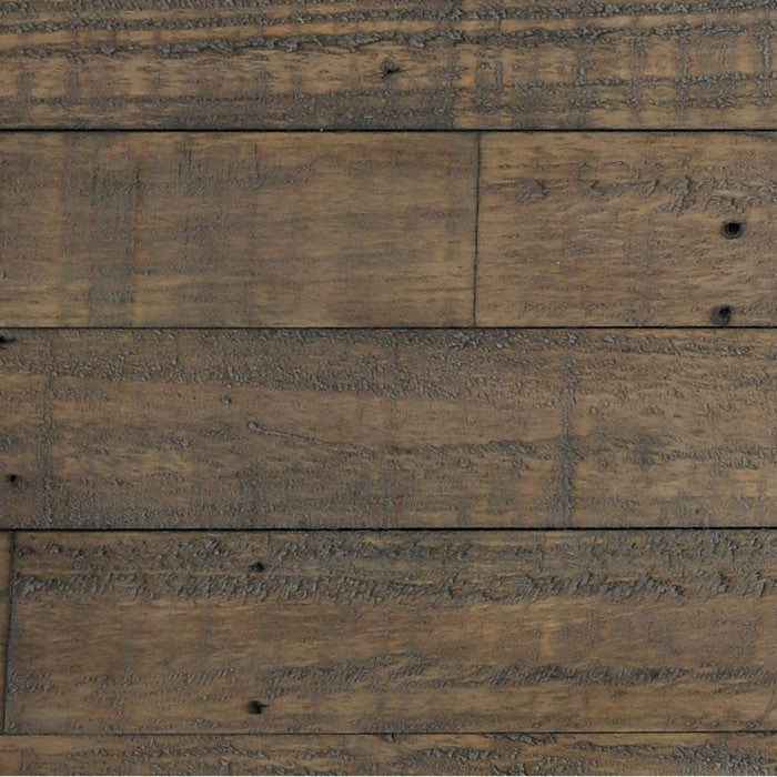 Handcrafted Reclaimed Wood Dining Bench with Grains, Distressed Gray