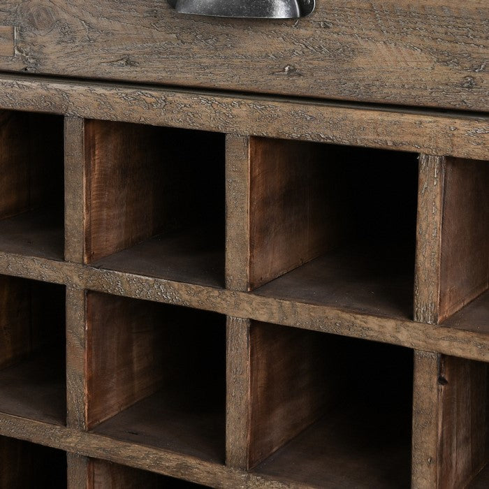 Reclaimed Wood Sideboard with 3 Drawers and 2 Doors, Distressed Gray