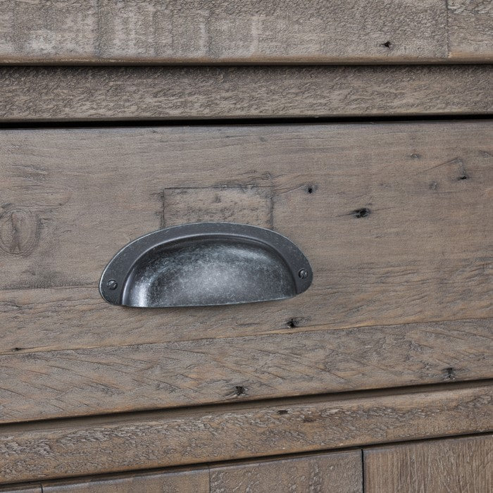 Reclaimed Wood Sideboard with 3 Drawers and 2 Doors, Distressed Gray