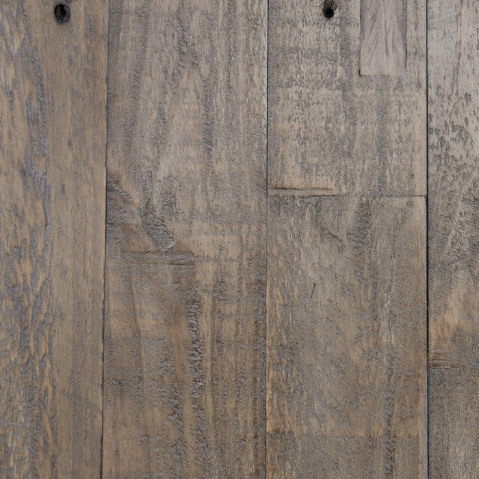 Handcrafted Reclaimed Wood End Table with Grains, Weathered Gray
